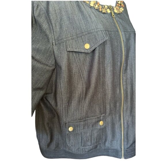 Ruby Rd Woman Black Round Neck Long Sleeve Full Zip Jacket Women's Sz 20W - Picture 8 of 16